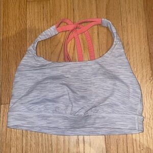 Lululemon Gray and Pink Strappy Sports Bra